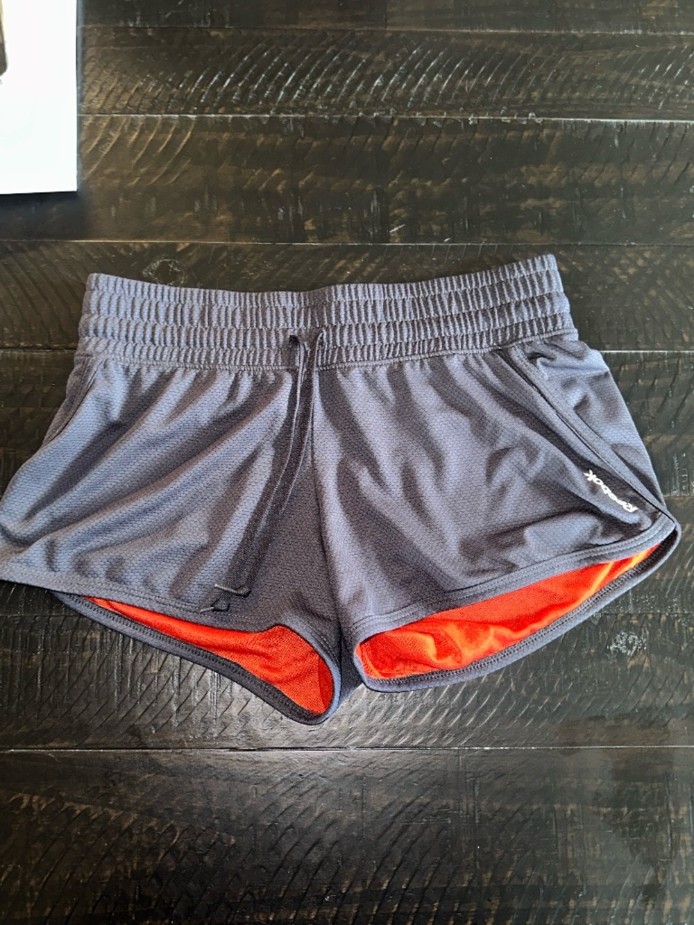 Women's Reebok PlayDry Running Shorts ~ Gray & Orange ~ Med